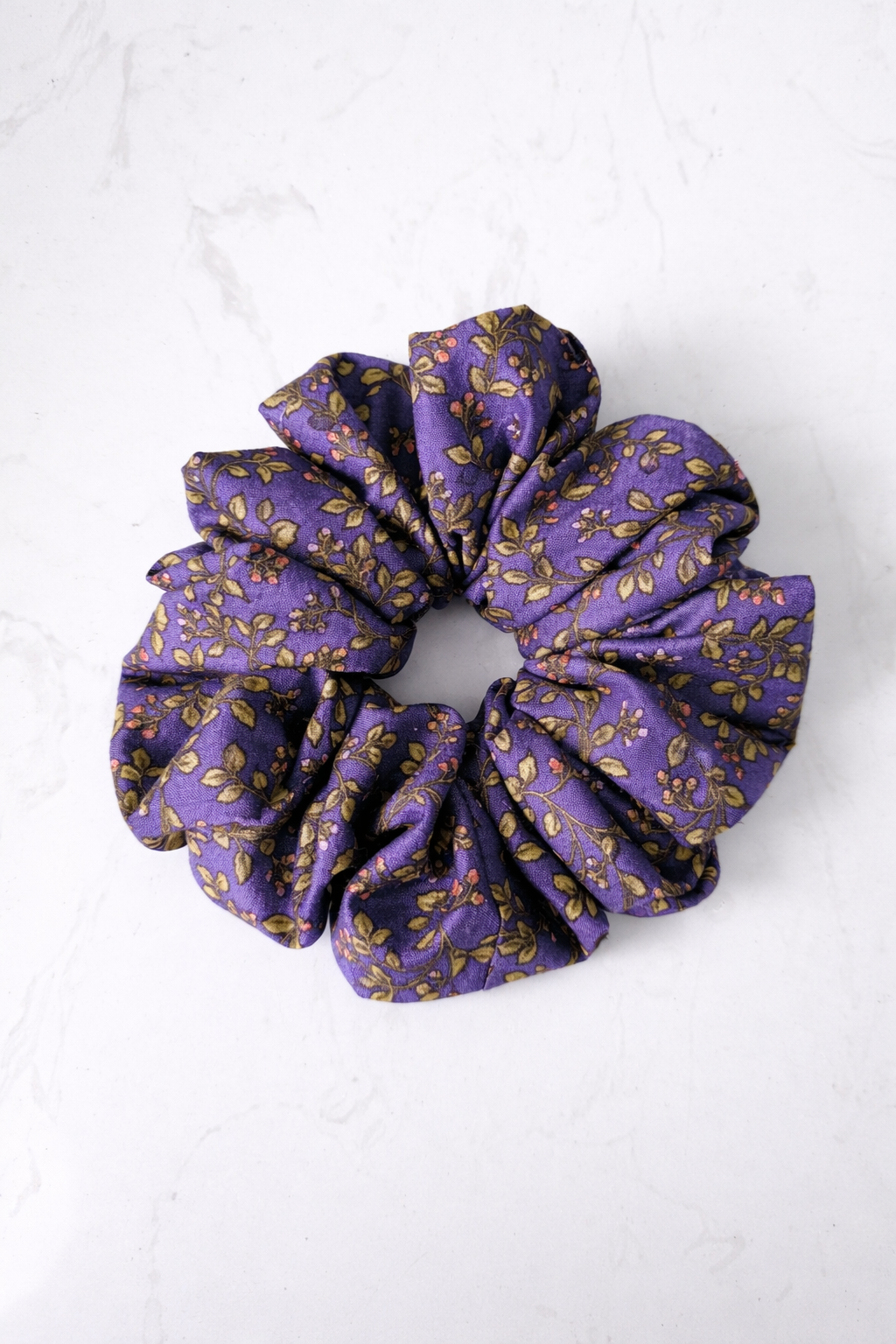 Purple Floral Scrunchie