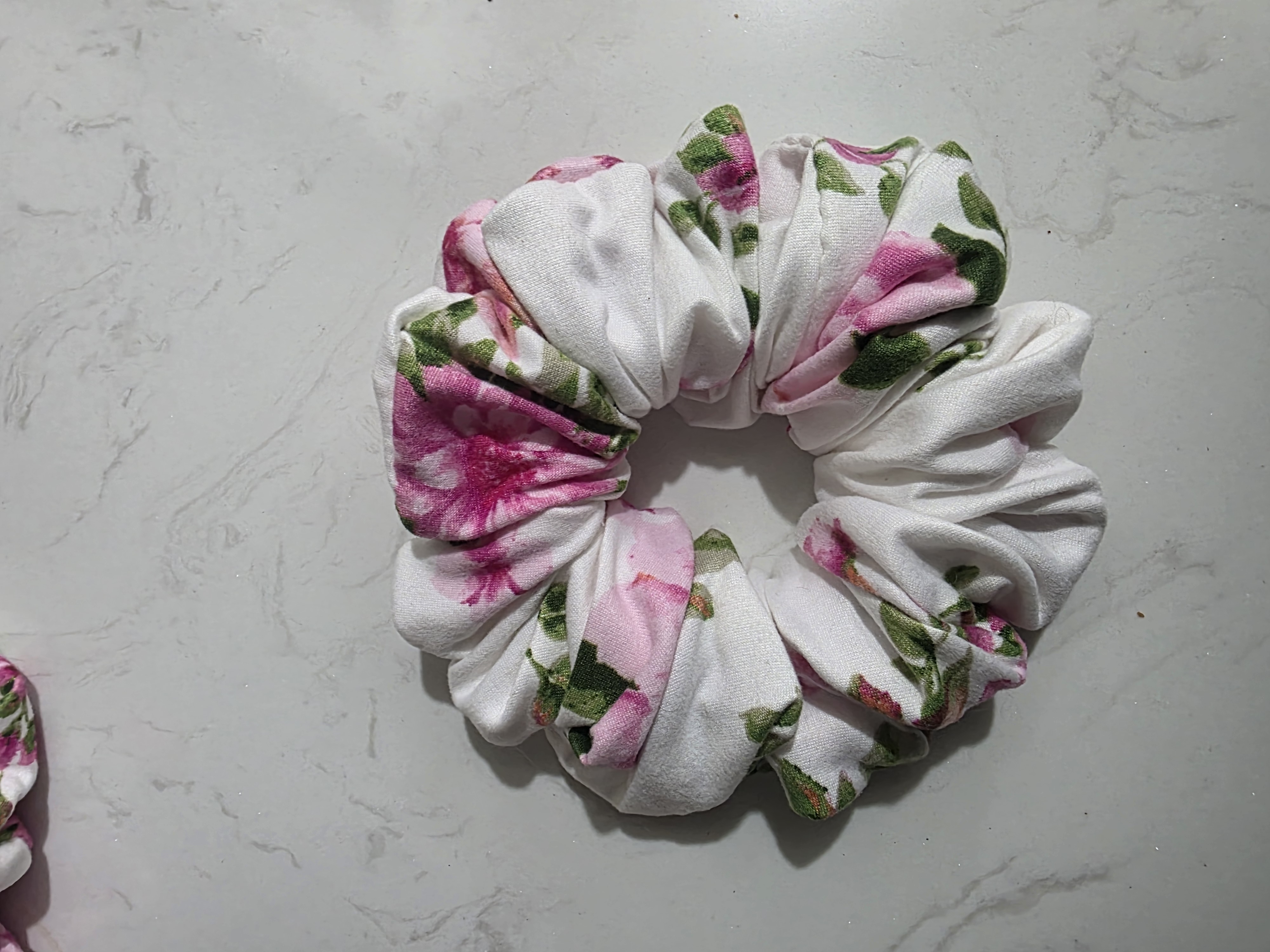 Floral Satin Scrunchie