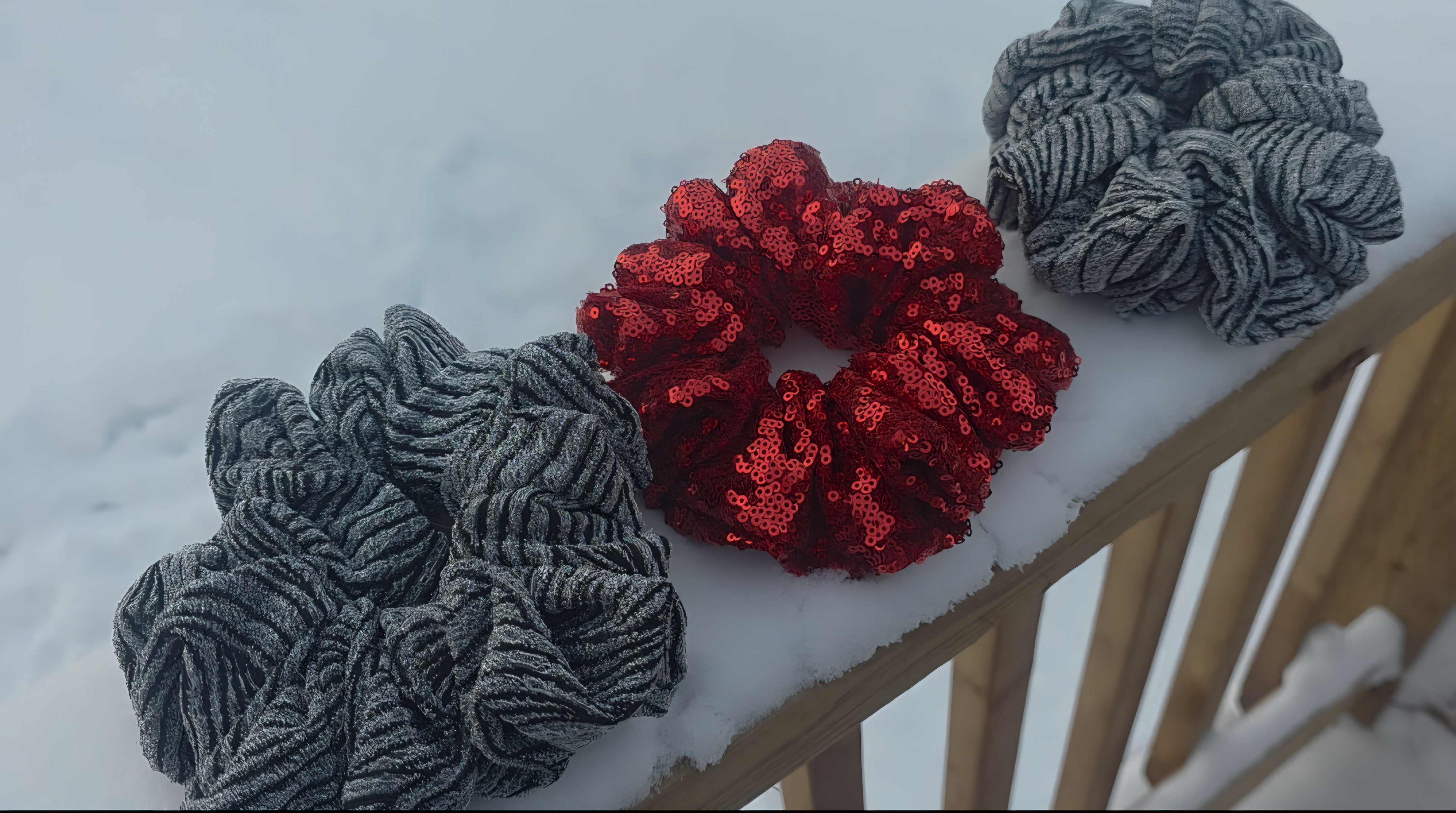 Striped Metallic Scrunchie