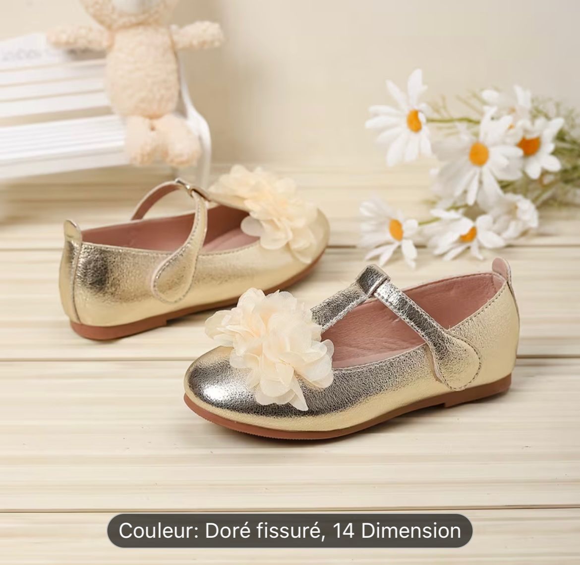 Ballerines dorées pour fille