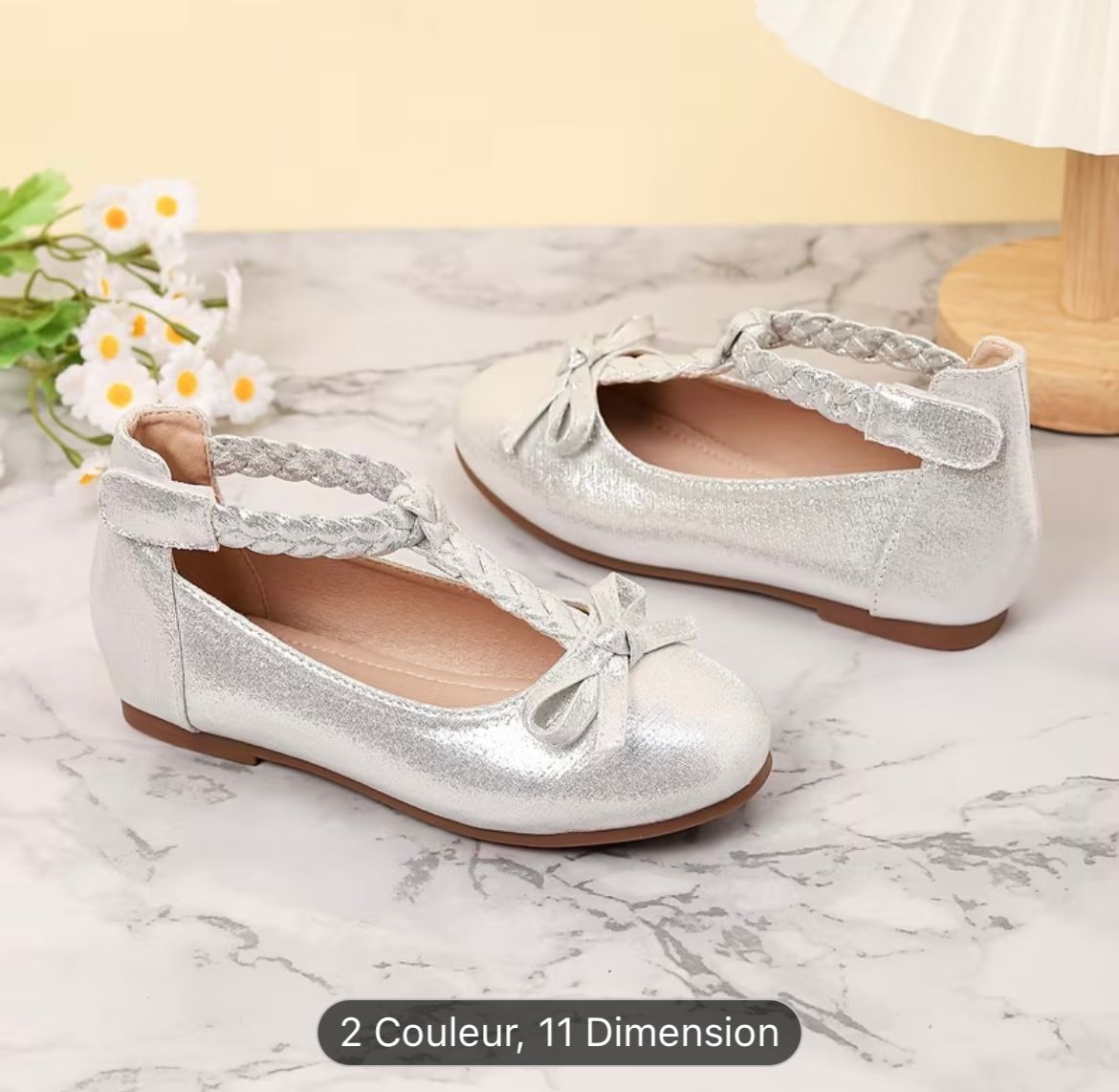 Ballerines argentées fille