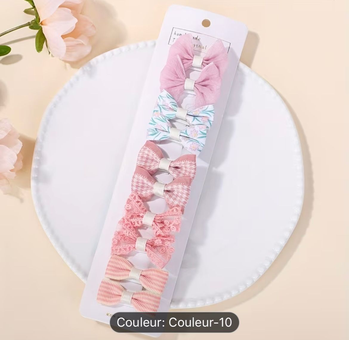 Lot de barrettes nœud bébé