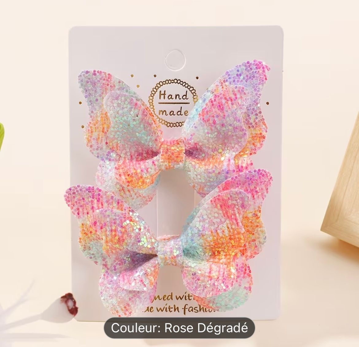 Barrettes Papillon Pailletées