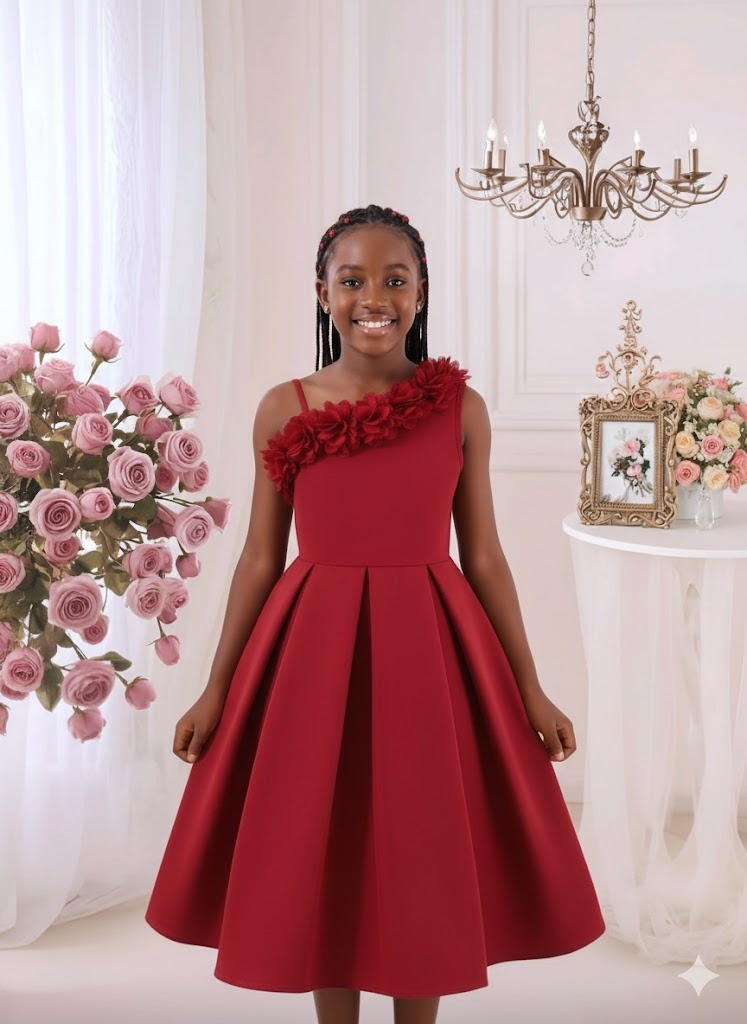 Robe enfant élégante rouge