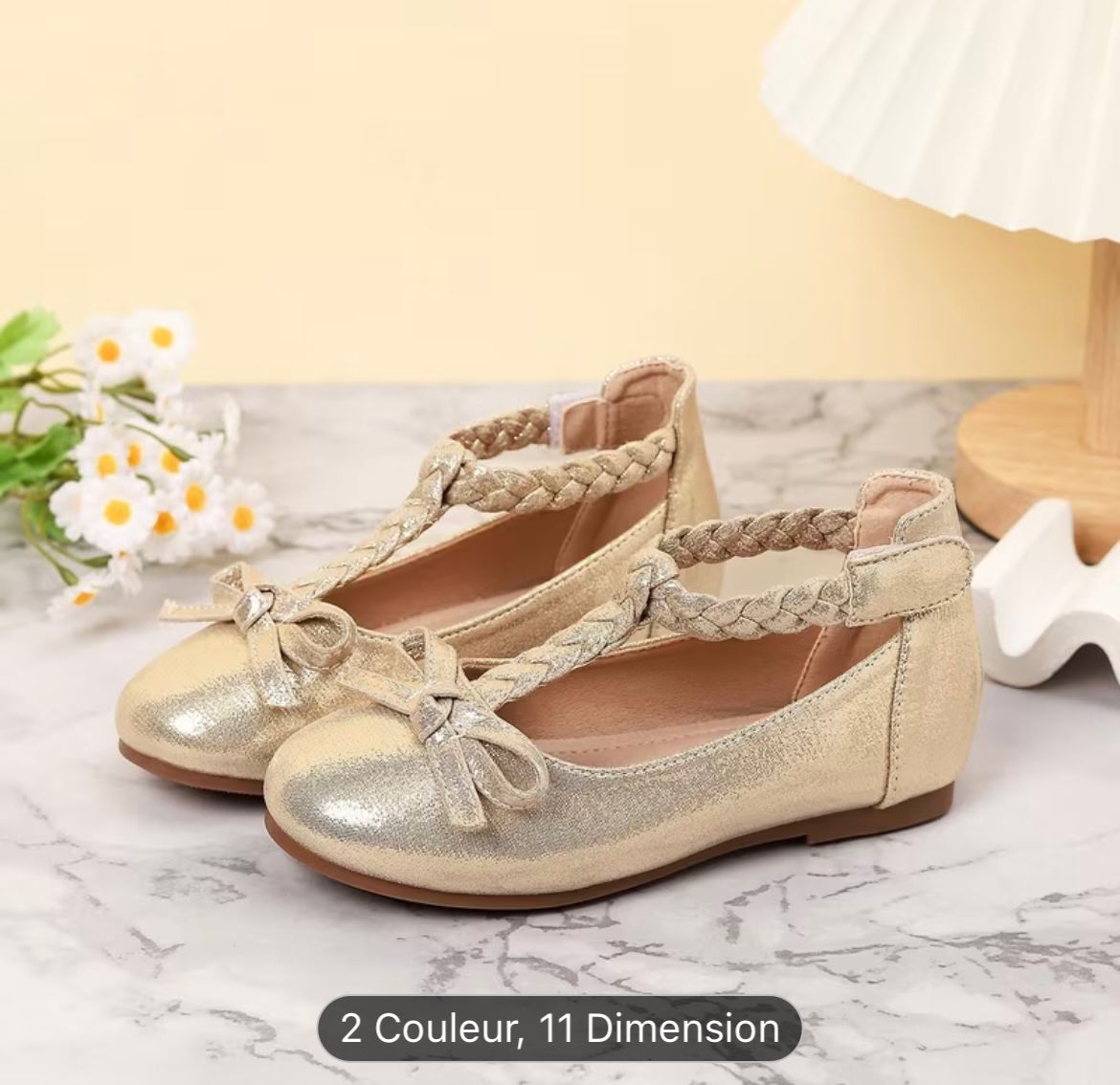Ballerines Fille Dorées