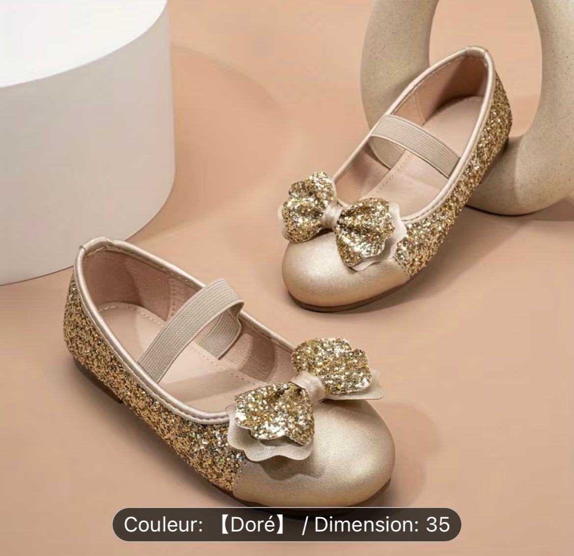 Ballerines dorées pour fille