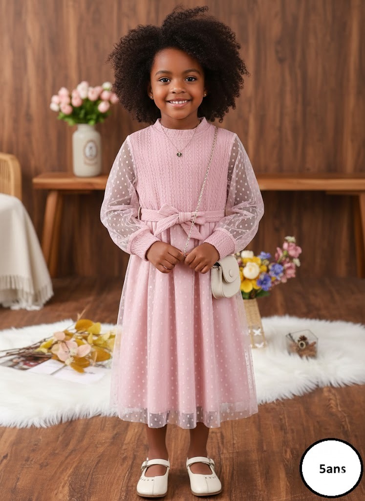 Robe princesse rose enfant