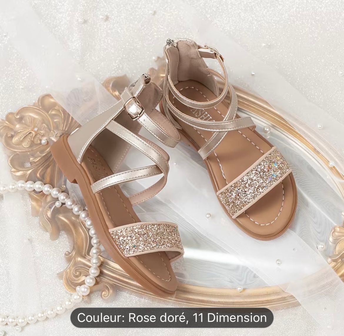 Sandales pailletées fille