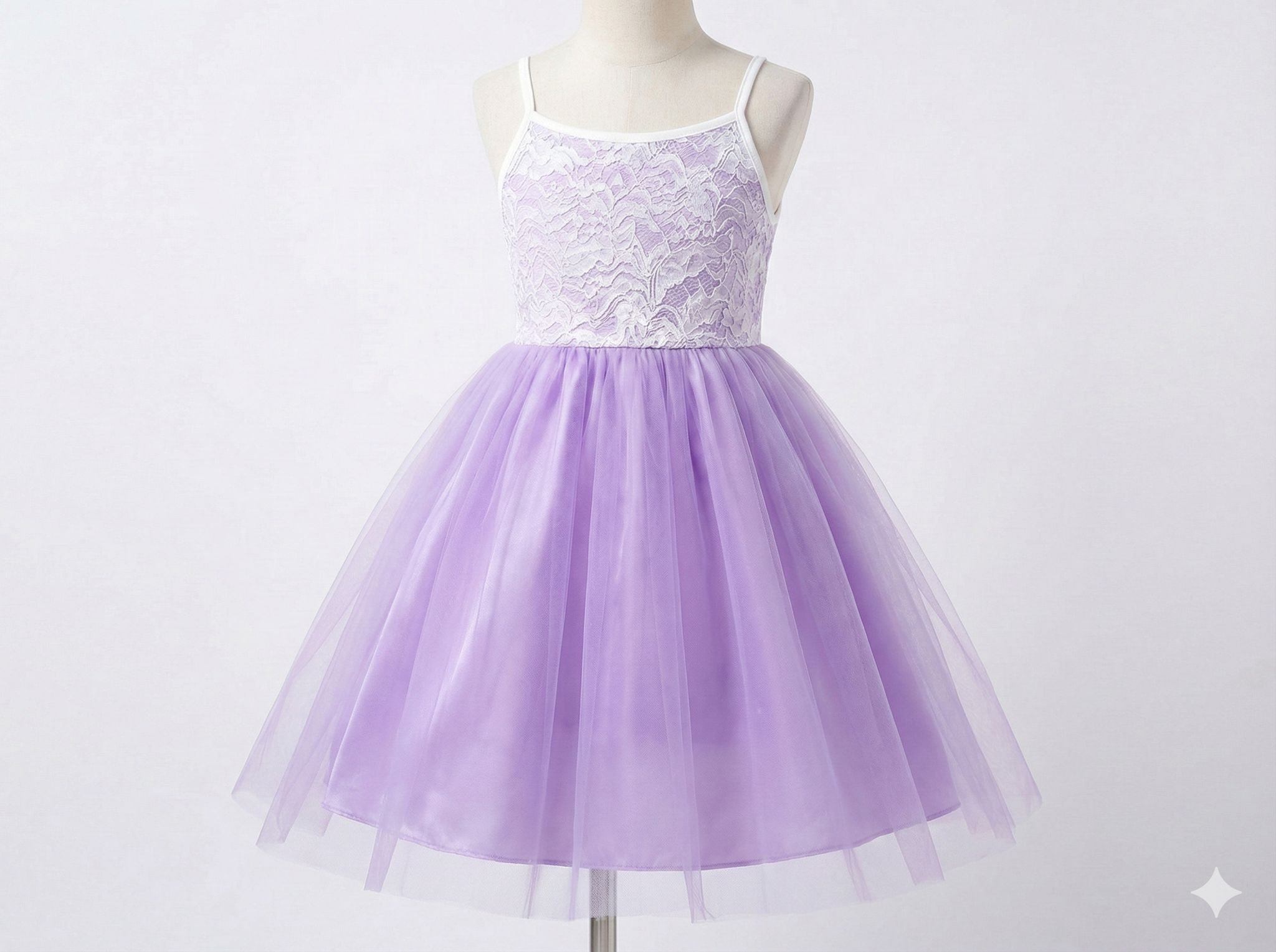 Robe en tulle en dentelle lavande