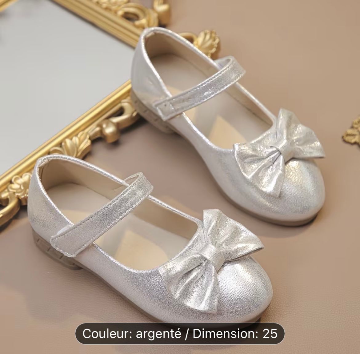 Ballerines argentées pour fille