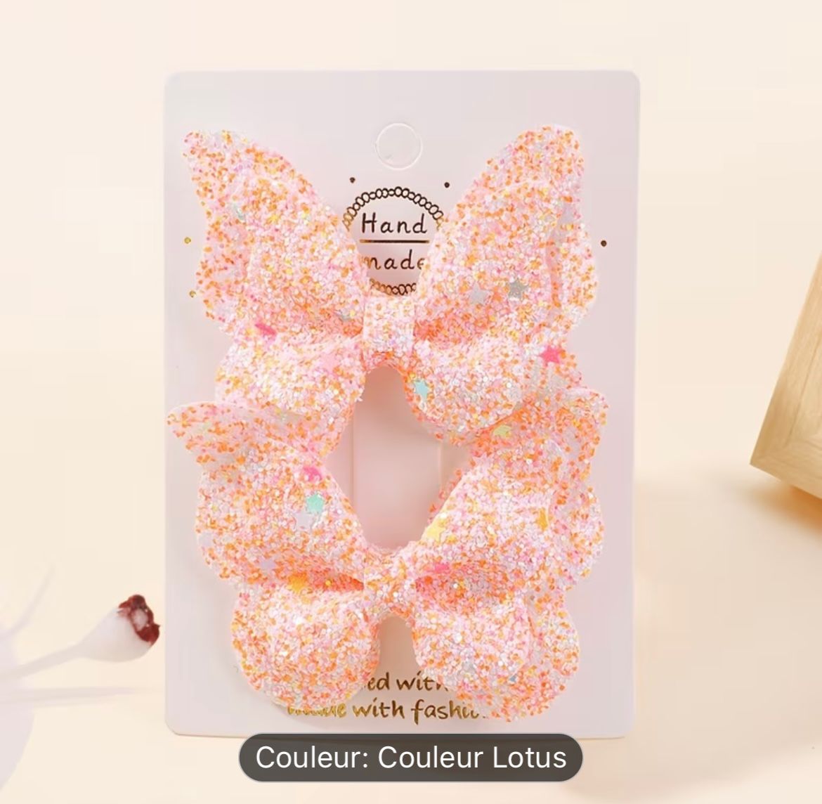 Barrettes Papillon Pailletées