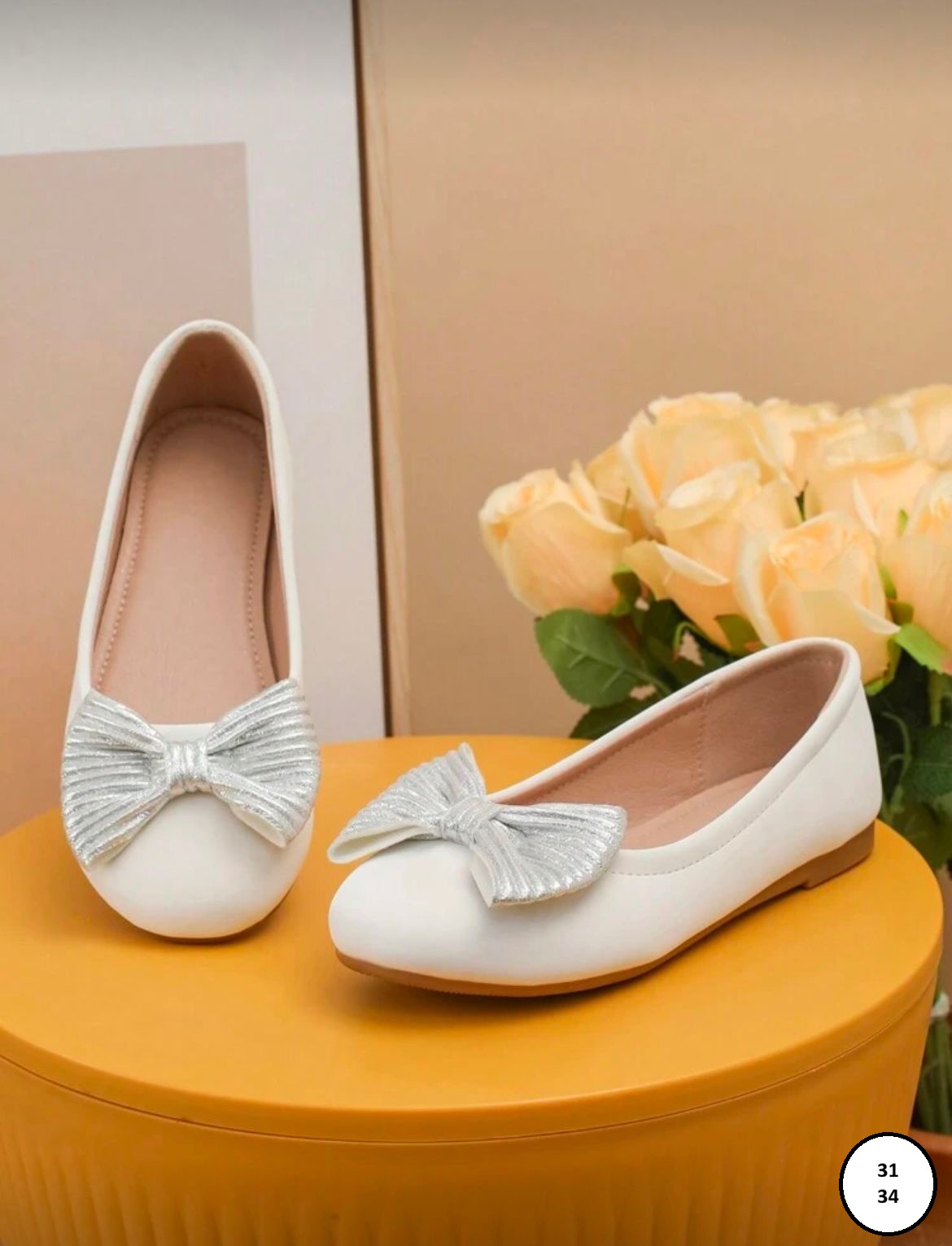 Ballerines Blanches à Nœud