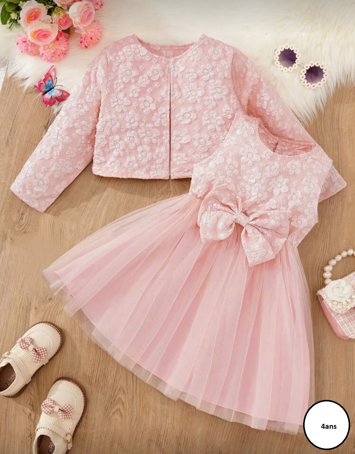 Ensemble Robe Fille Rose 4 Ans