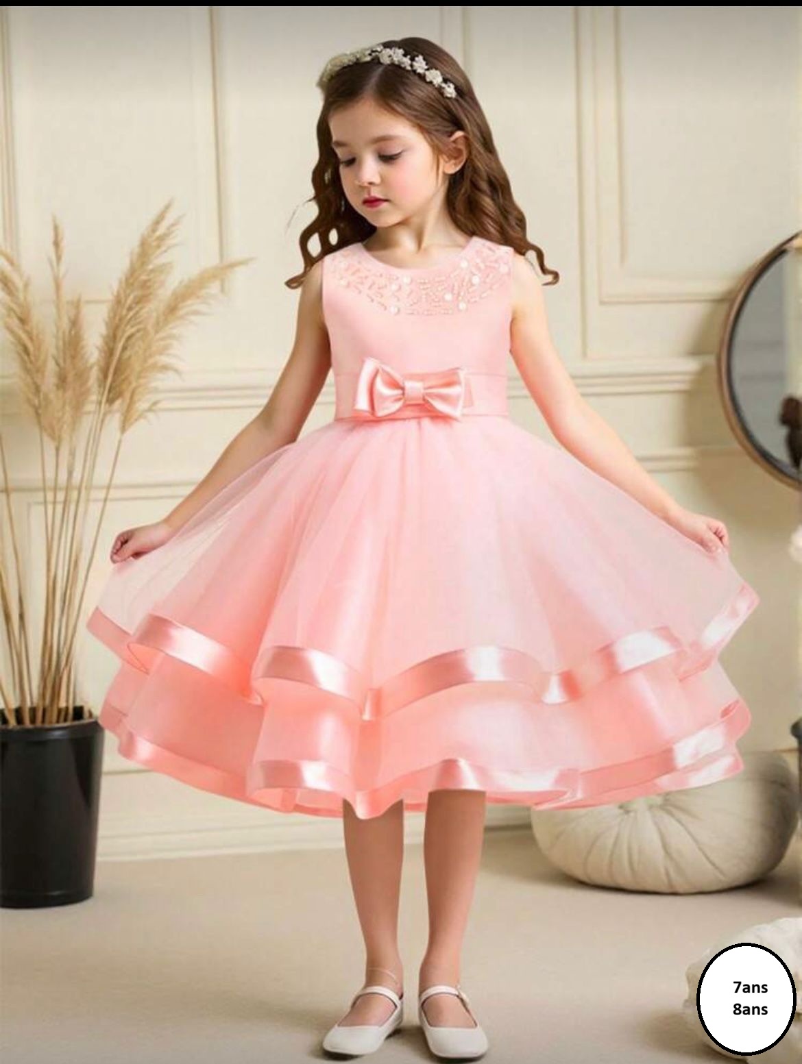 Robe de Cérémonie Fille Rose