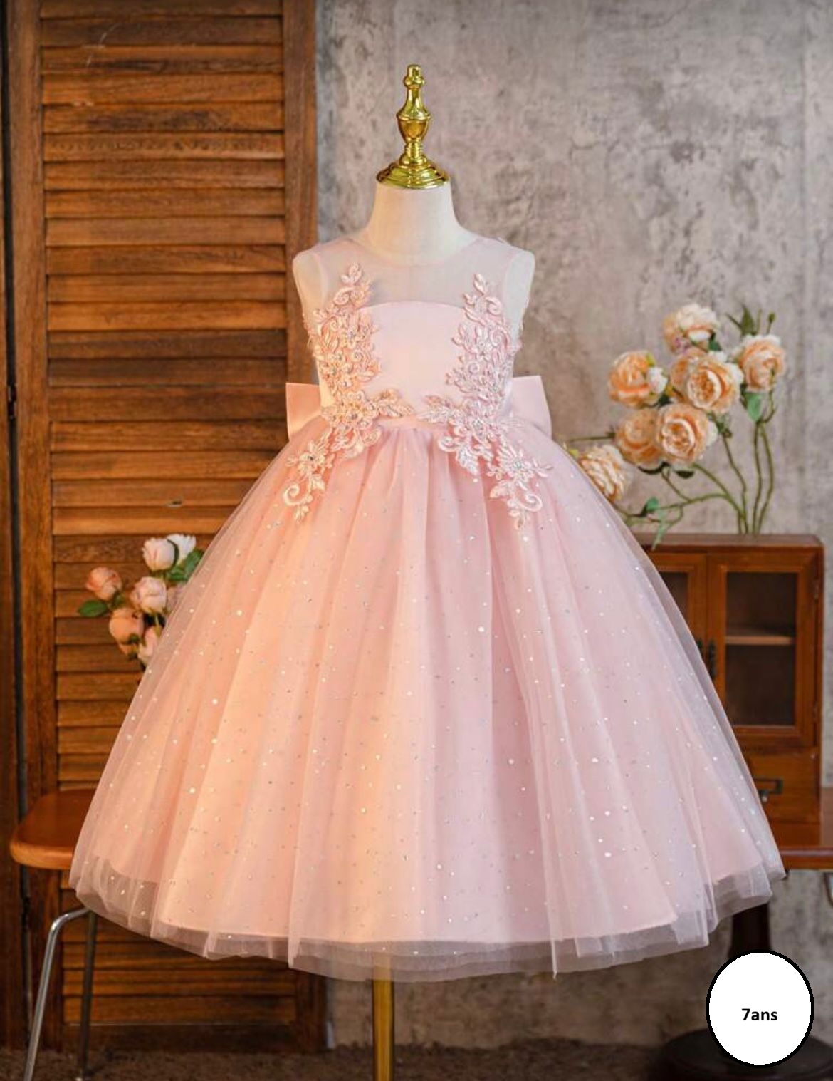 Robe Princesse Fille Rose