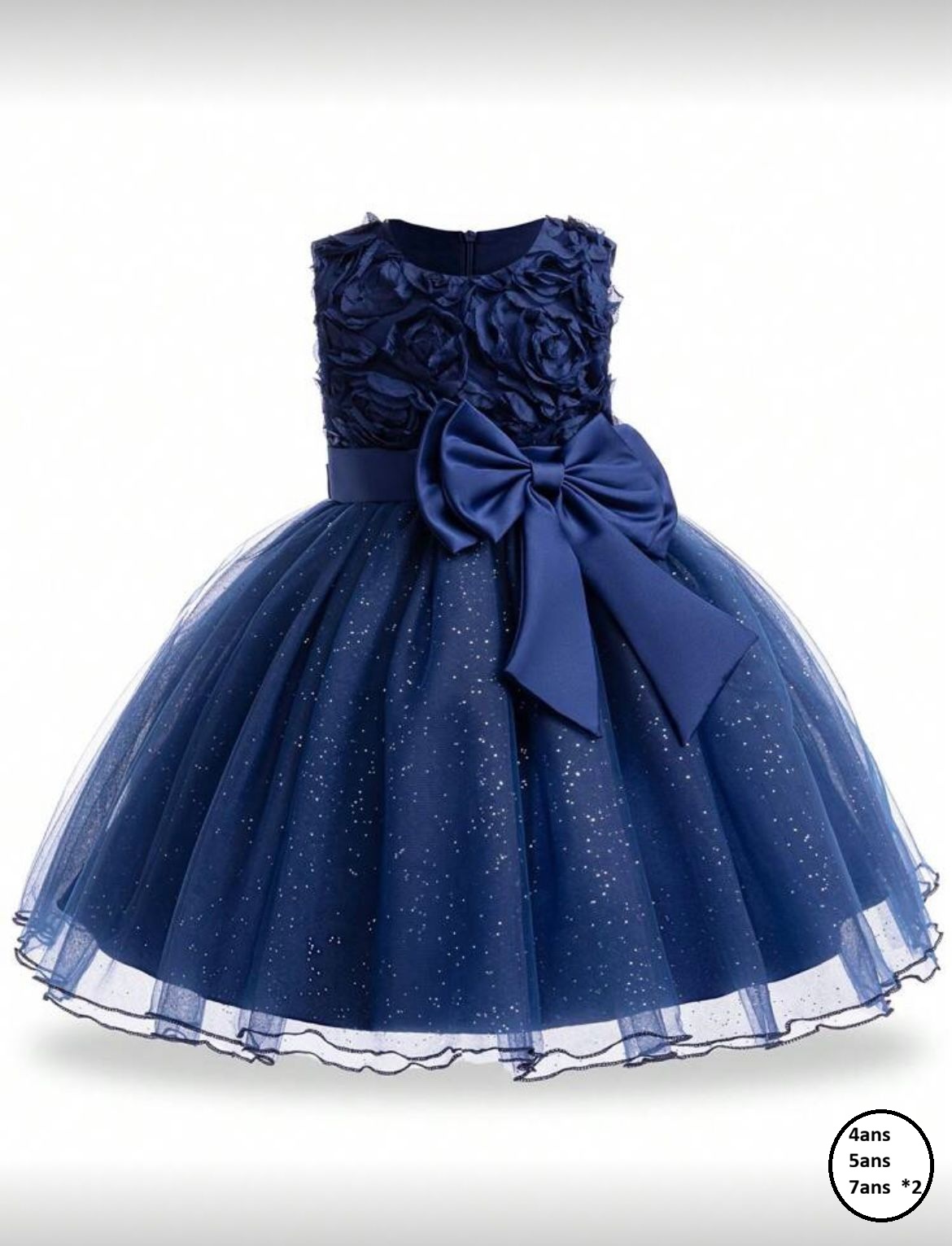 Robe de Fête Enfant Bleu Nuit