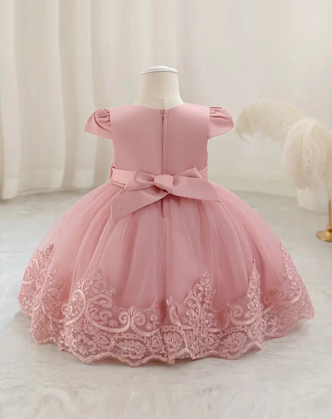 Robe de cérémonie rose bébé