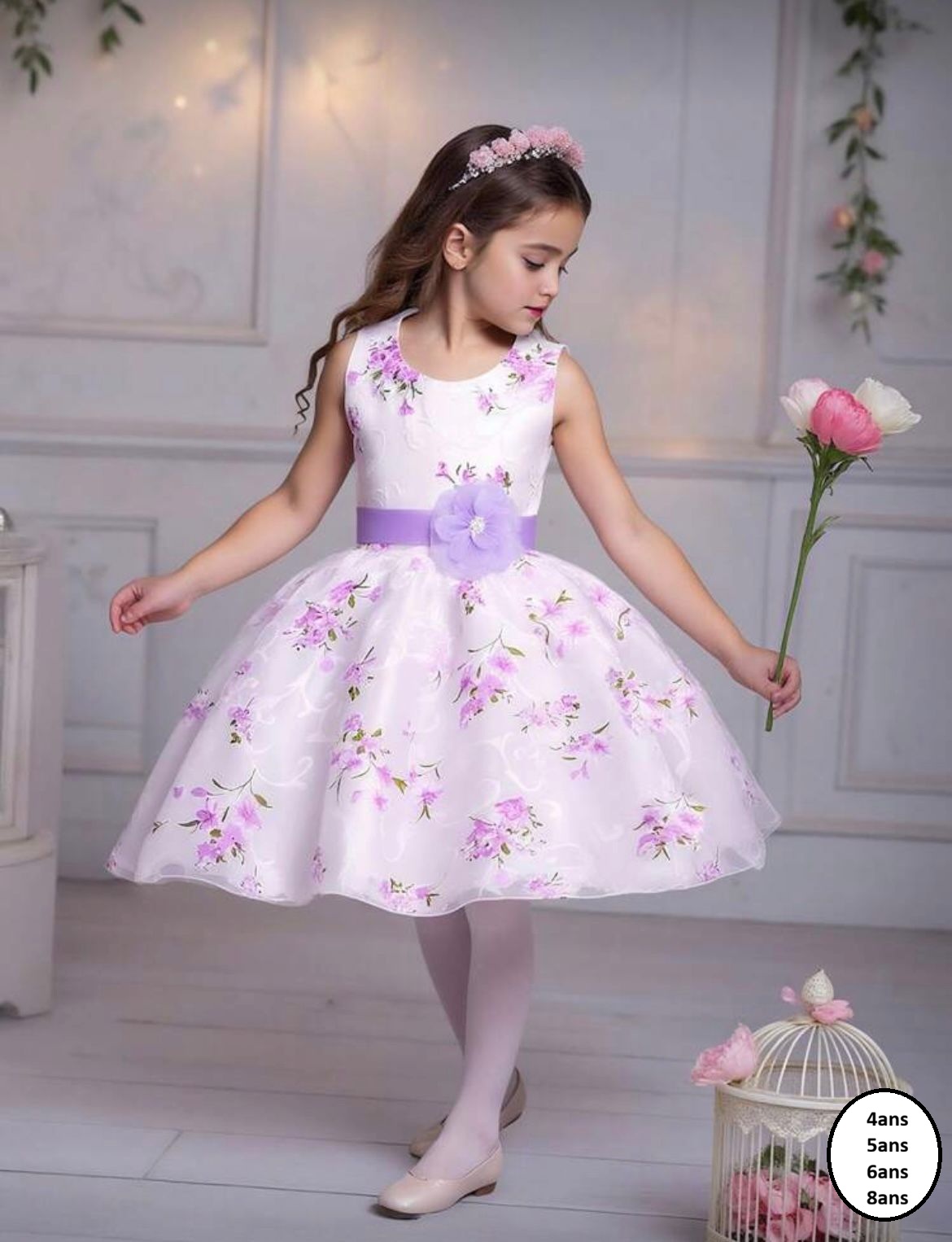 Robe de fête enfant fleurie