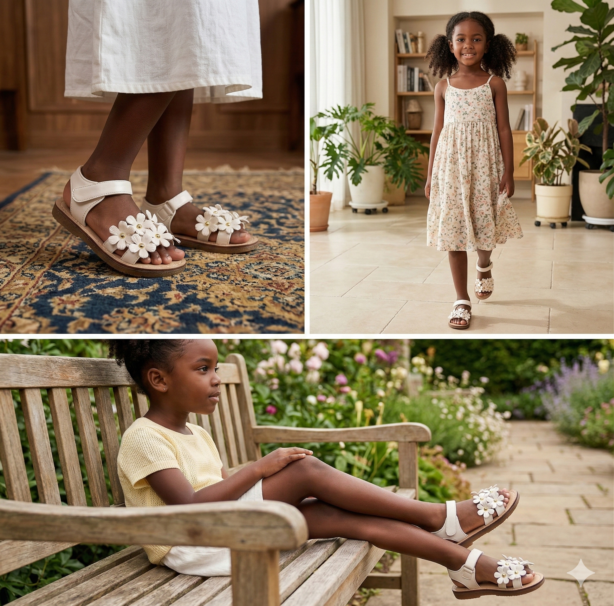 Sandales fleuries blanches