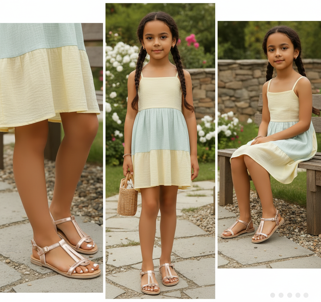 Sandales plates dorées