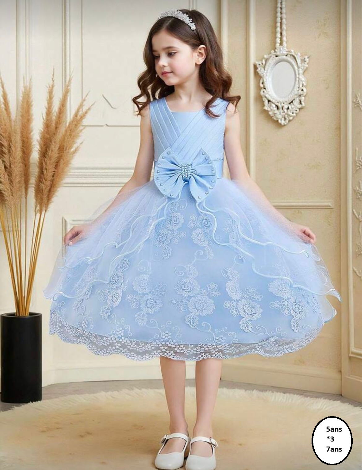 Robe de princesse bleu pour fille