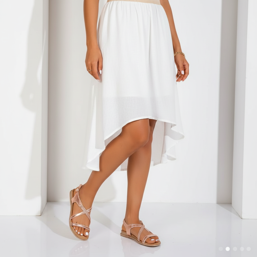 Sandales tressées dorées