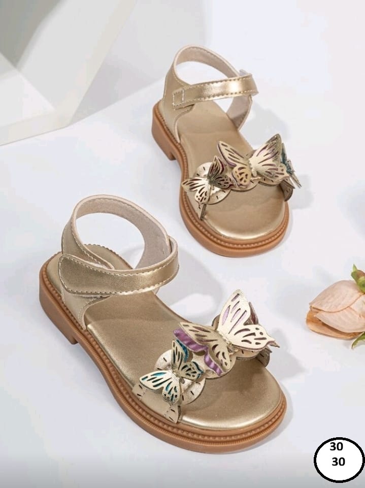 Sandales dorées papillon fille