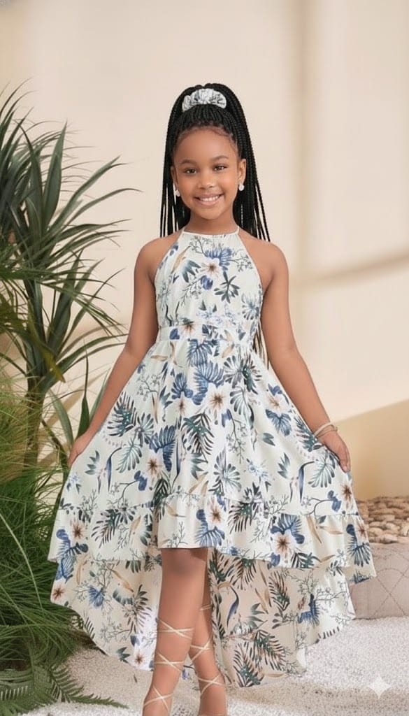 Robe à motif floral pour fille