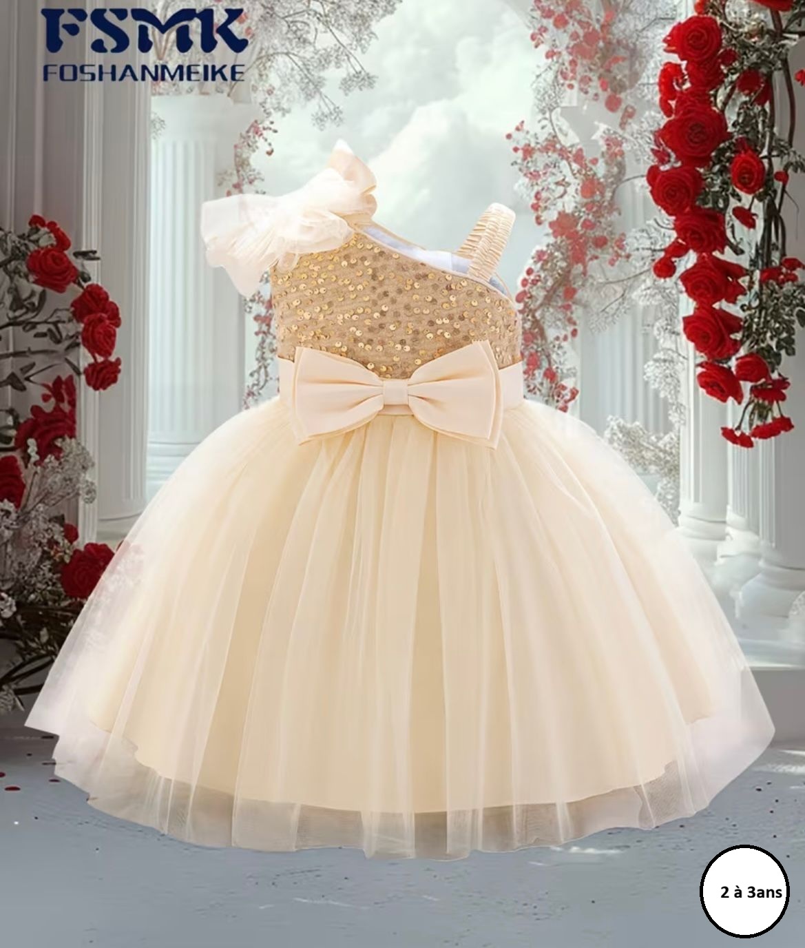 Robe de princesse en tulle et strass  pour enfant