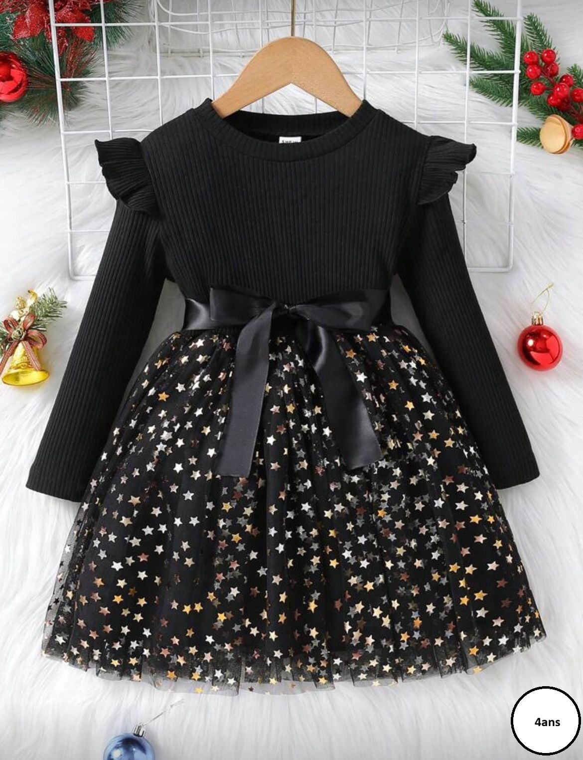 Robe noire étoilée enfant