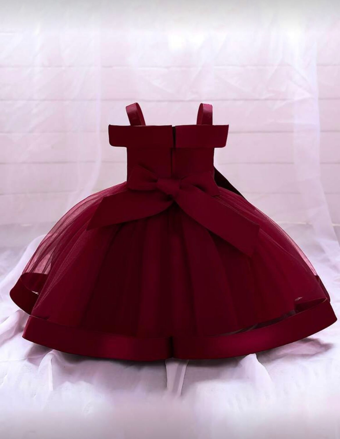Robe de fête rouge bordeaux fille