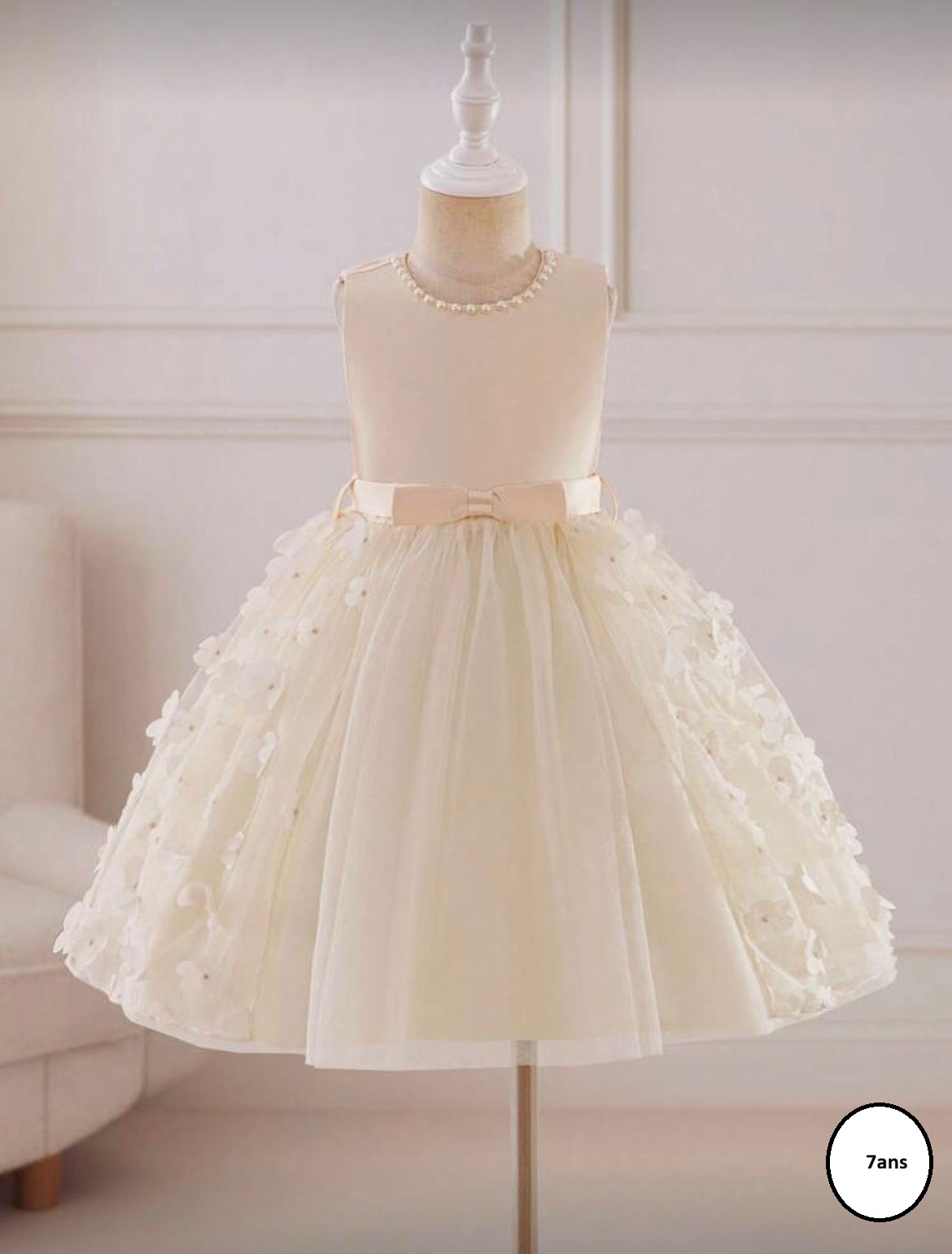 Robe de cérémonie fille ivoire