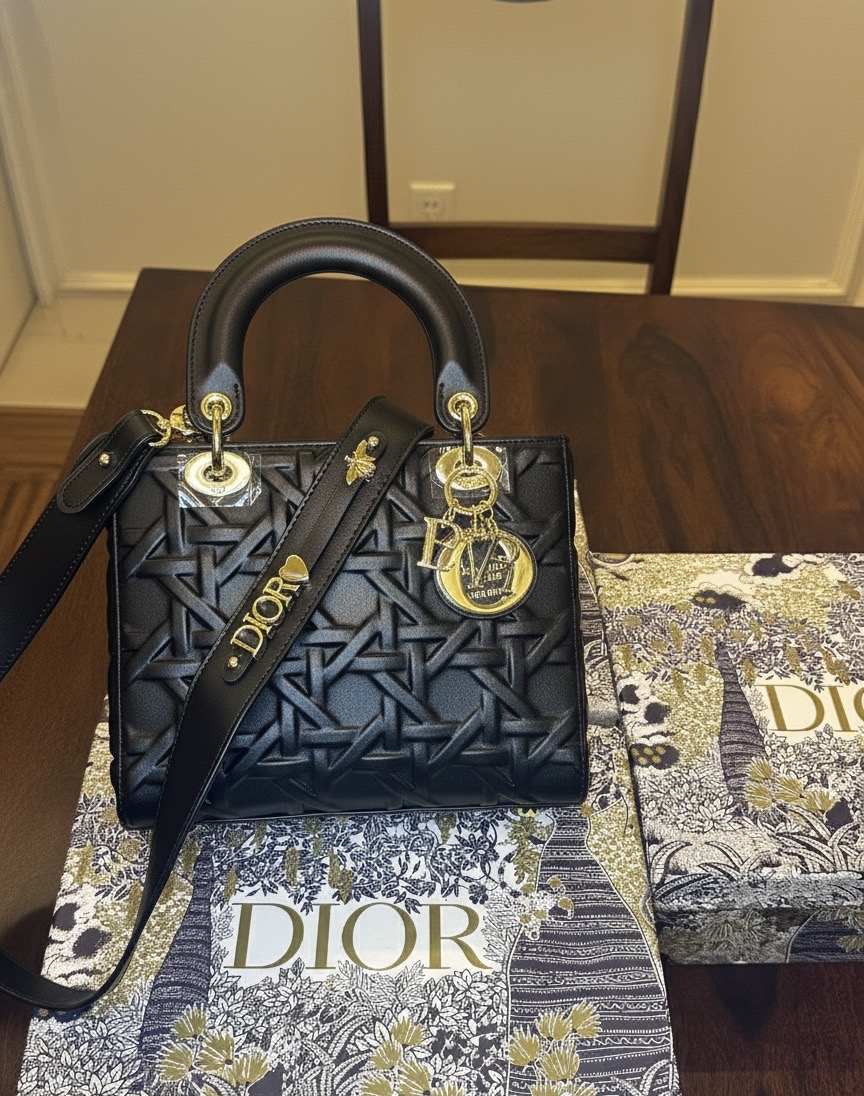 Christian Dior Lady Dior Leather Handbag