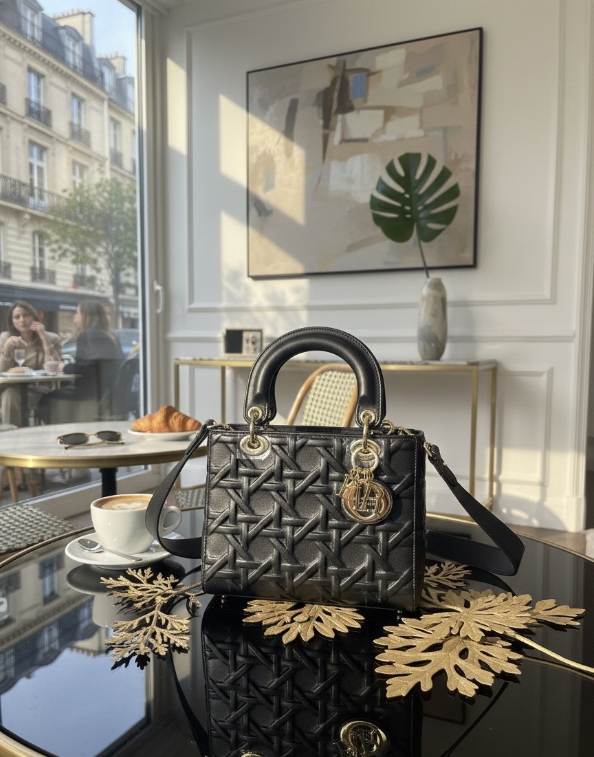 Christian Dior Lady Dior Leather Handbag