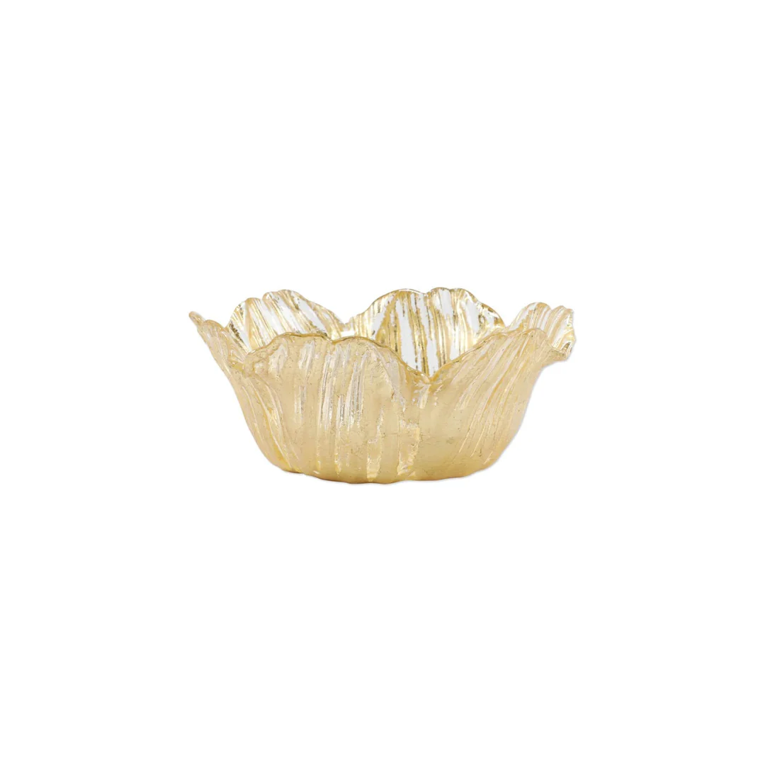 Vietri Rufolo Glass Gold Flower Bowl