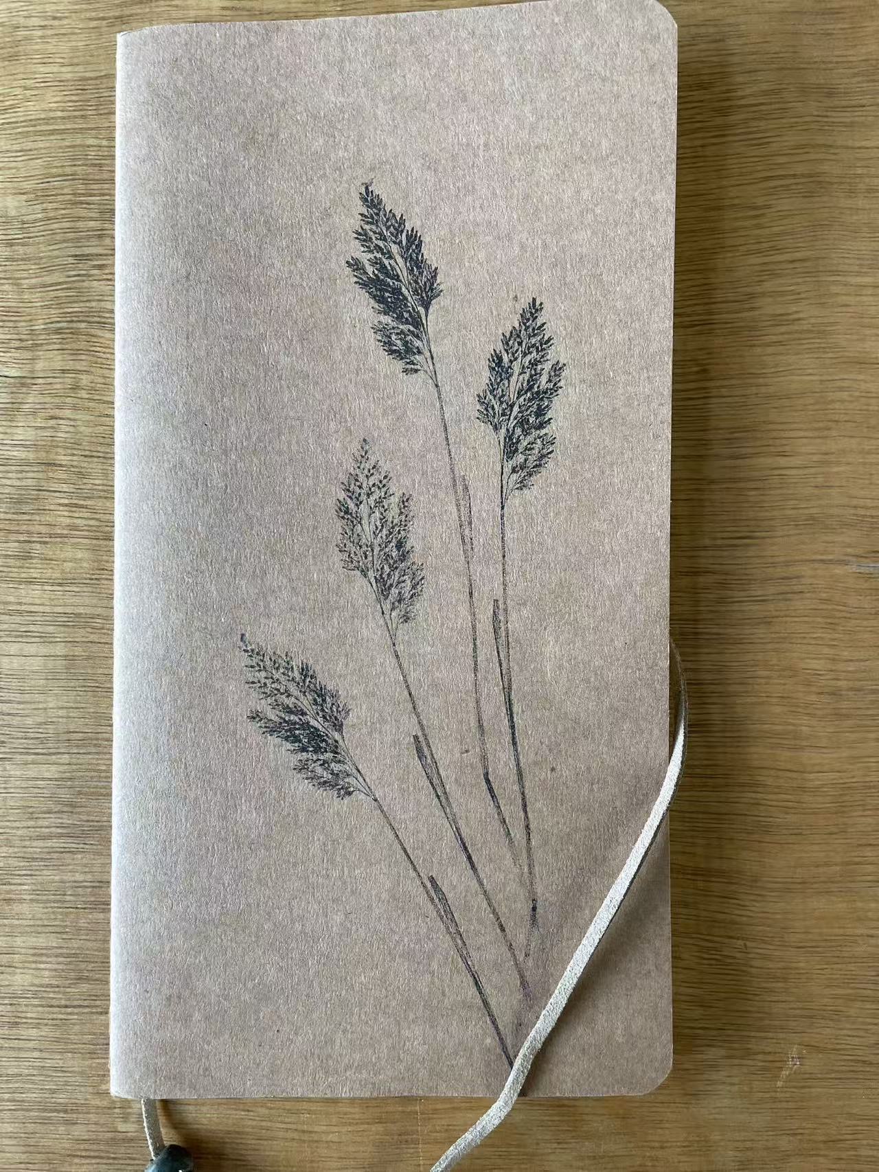 Hand printed Meadow Grass Notebook
