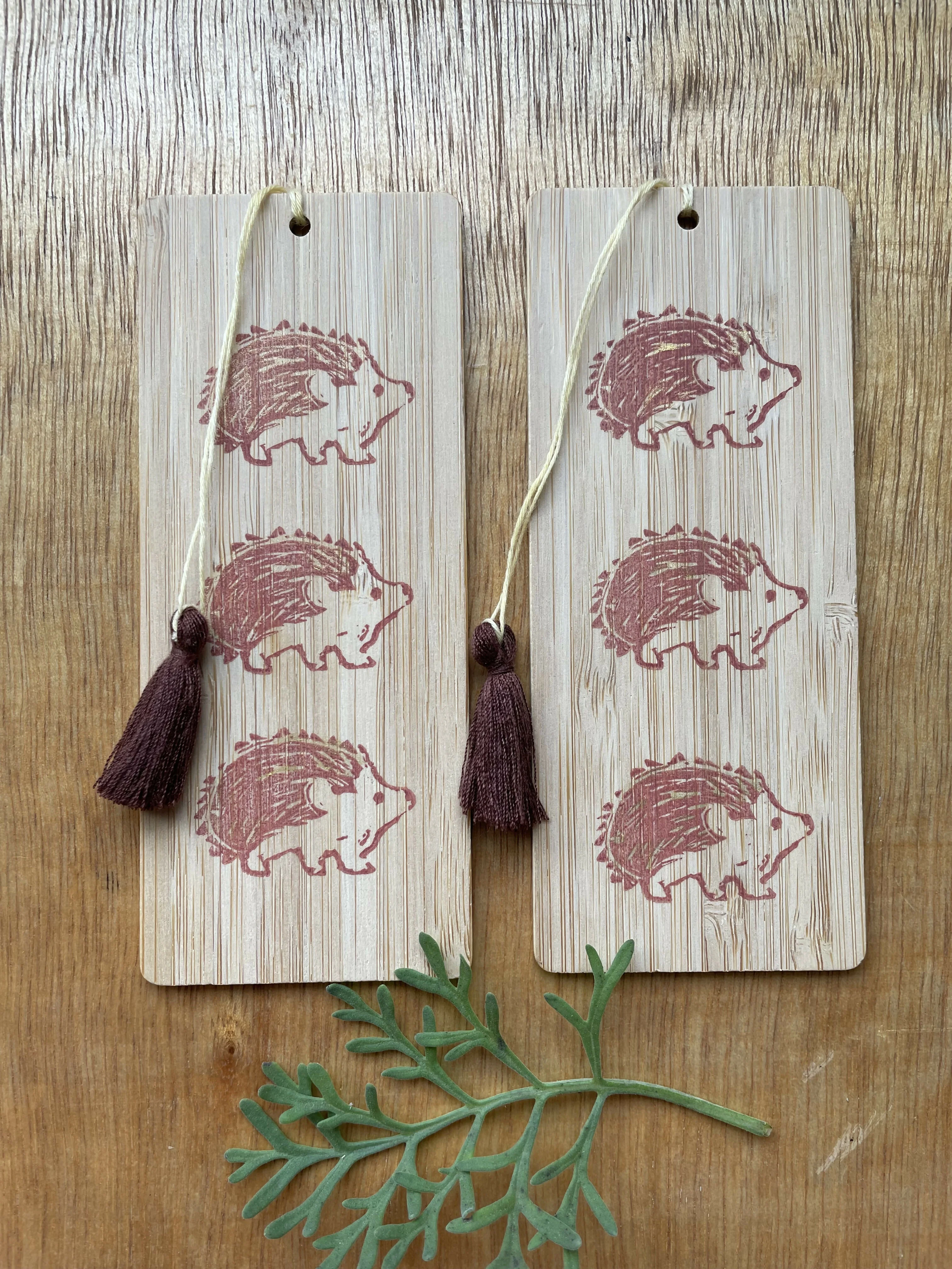 Hand printed wooden bookmark