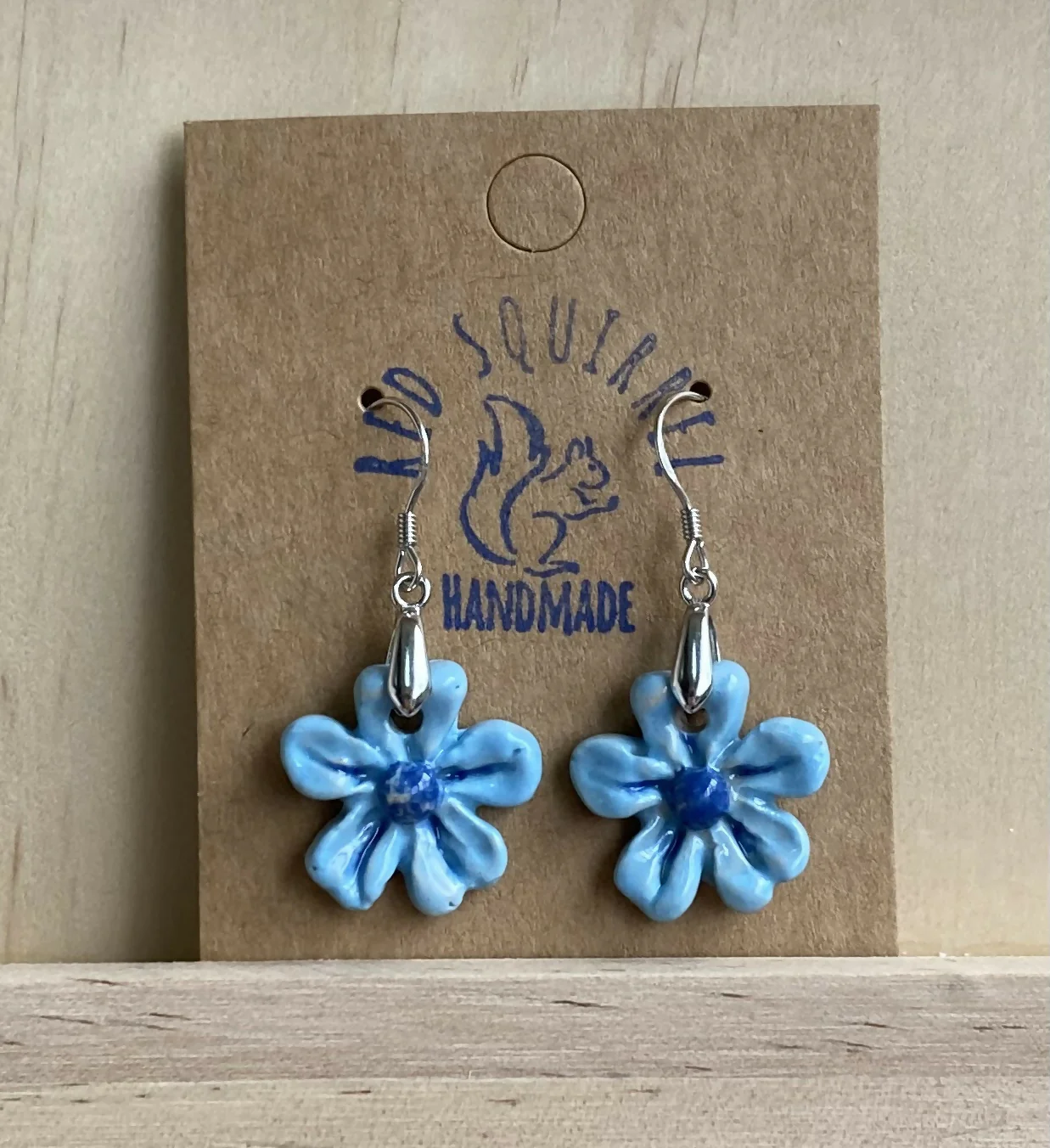 Handmade ceramic flower earrings