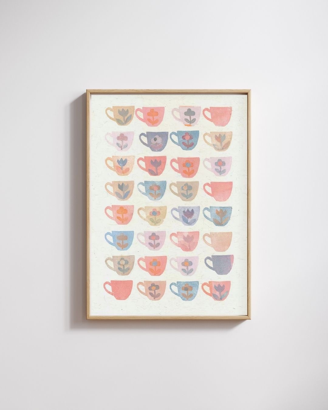 Tea Days - A3 Digital Tea Cup print from original lino print