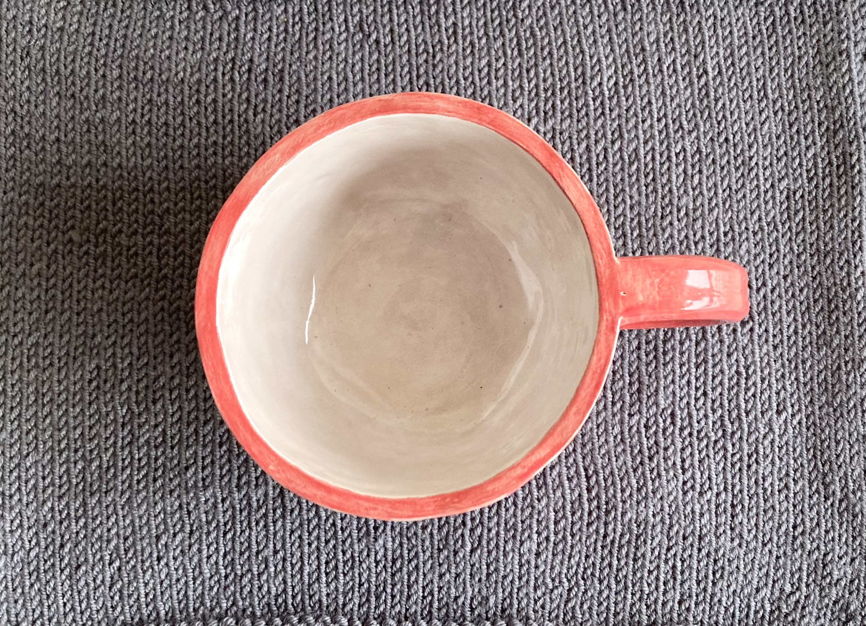 Handmade striped mug