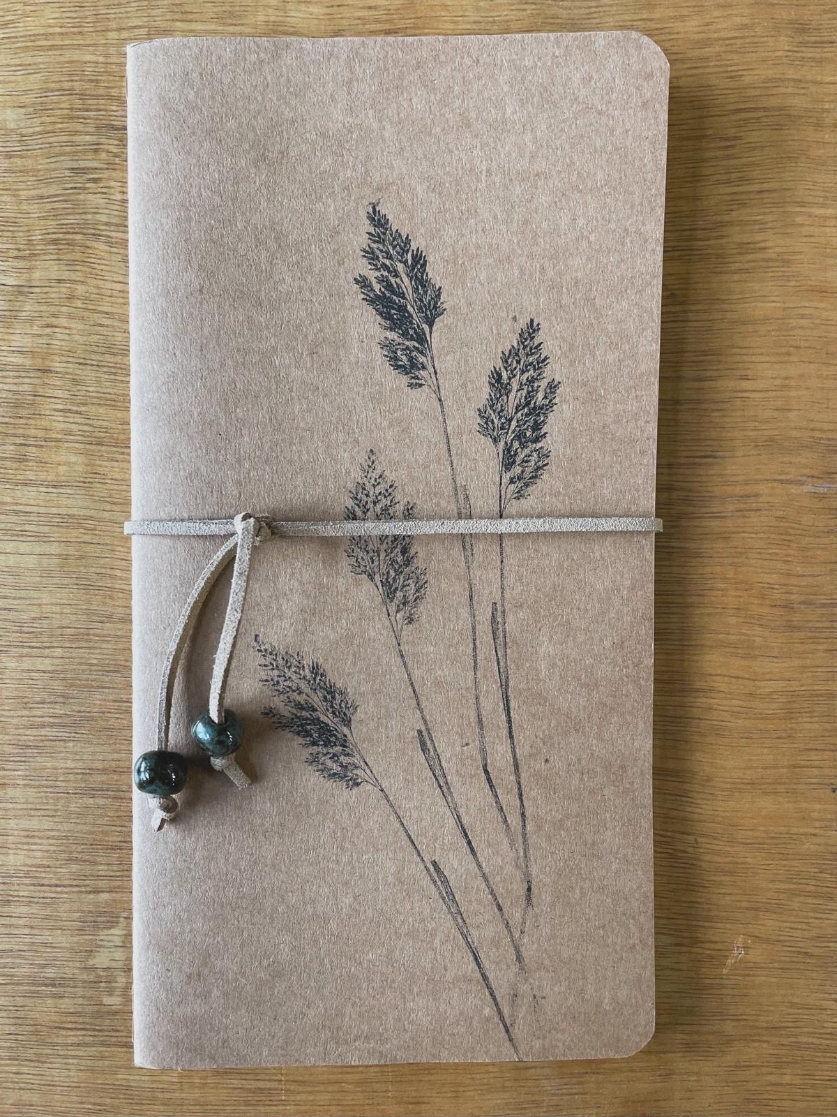Hand printed Meadow Grass Notebook