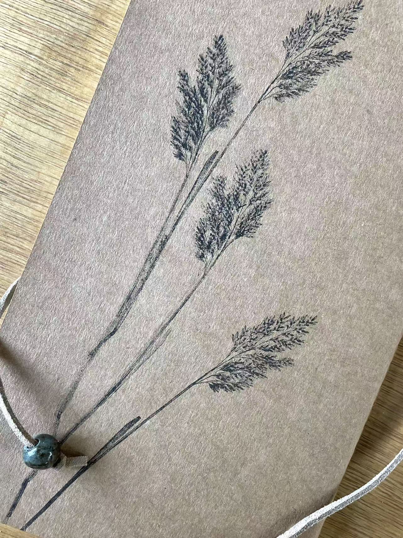 Hand printed Meadow Grass Notebook