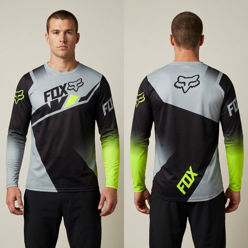 Jersey FOX Motocross Negro-Amarillo - Talla 3XL