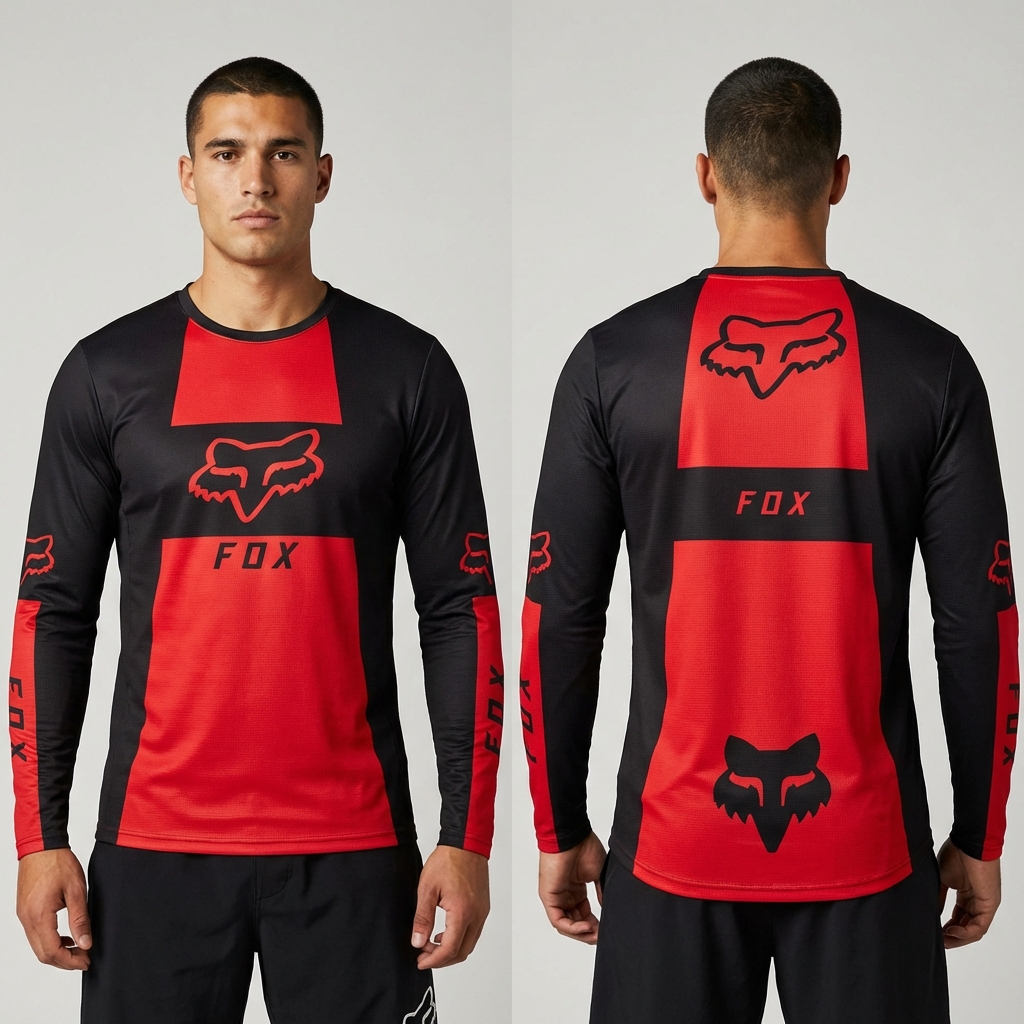 Jersey FOX Racing Rojo y Negro - Talla G