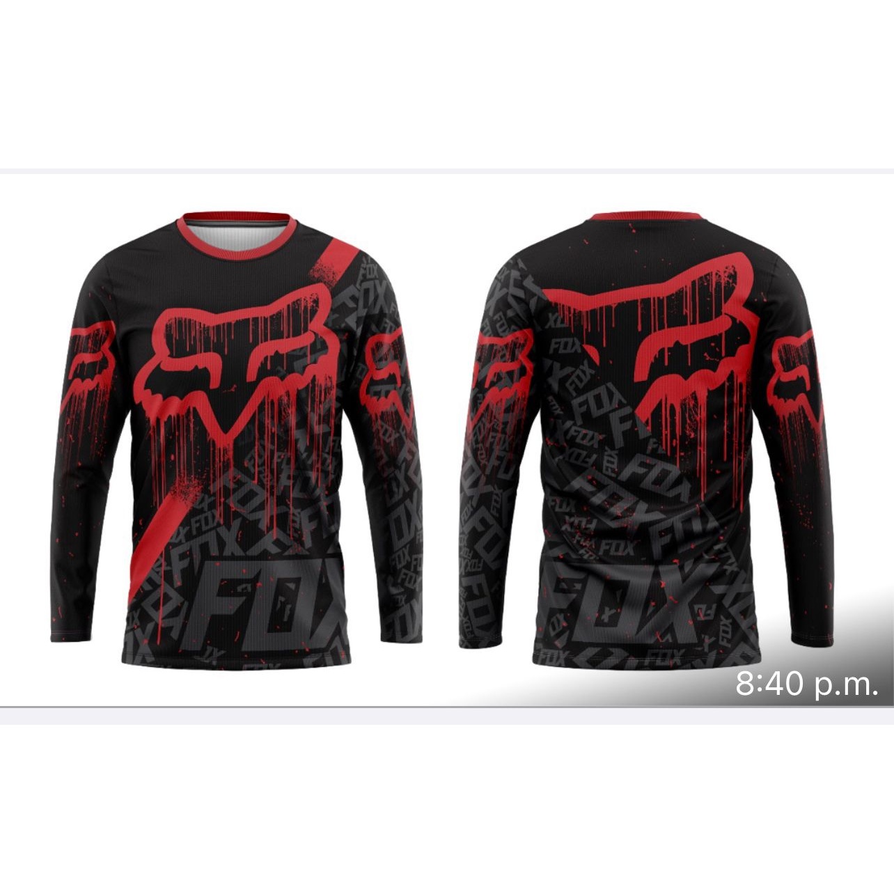 Jersey FOX Racing Negro y Rojo - Talla 2XL