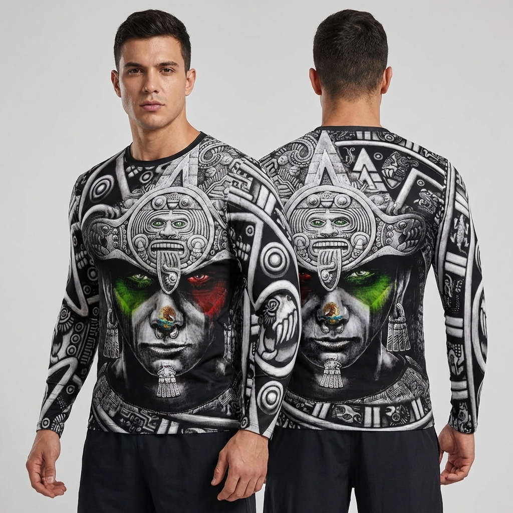 Playera Azteca Manga Larga - Talla M