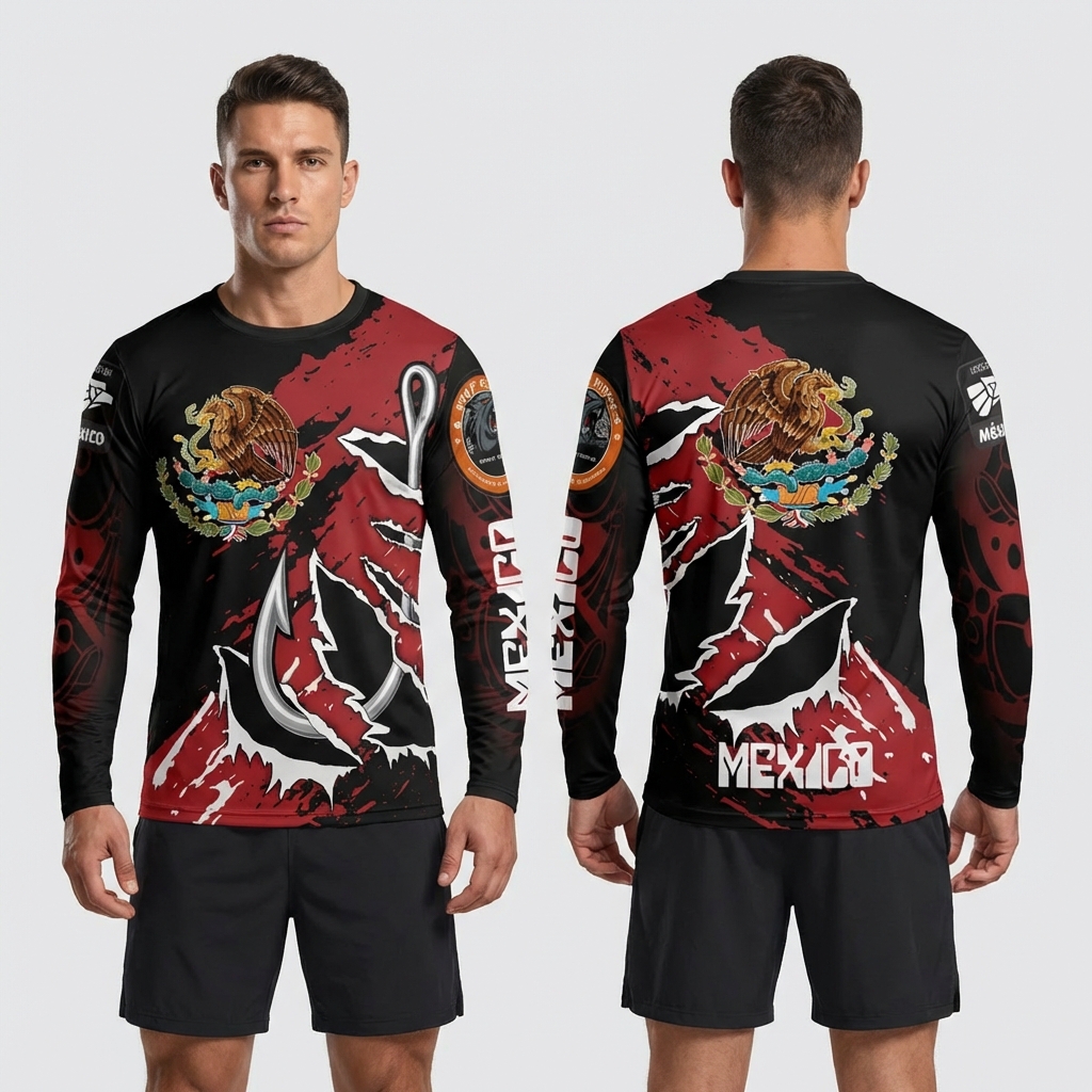 Playera deportiva México manga larga - Talla XL