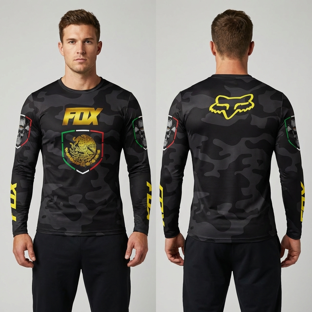 Playera FOX Camuflada de Manga Larga - Talla M