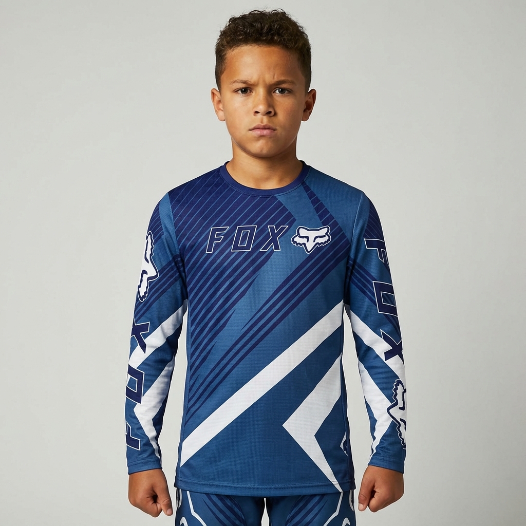 Jersey FOX Infantil Motocross Azul - UNITALLA