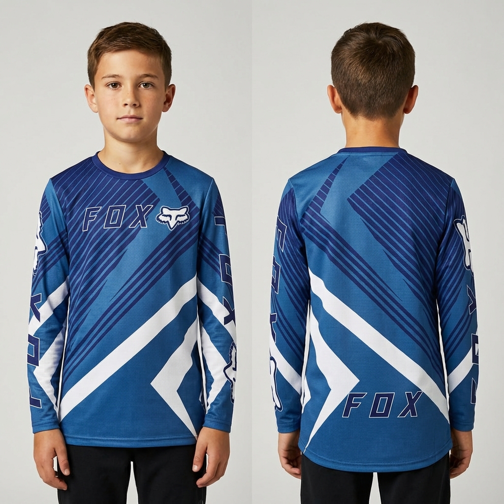 Jersey FOX Infantil Motocross Azul - UNITALLA